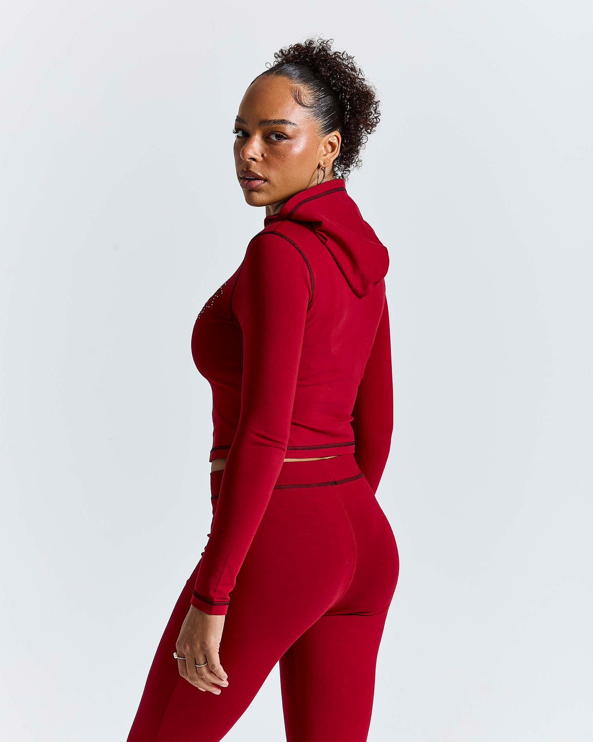 Women's Gleam Full Tracksuit - Red/Black