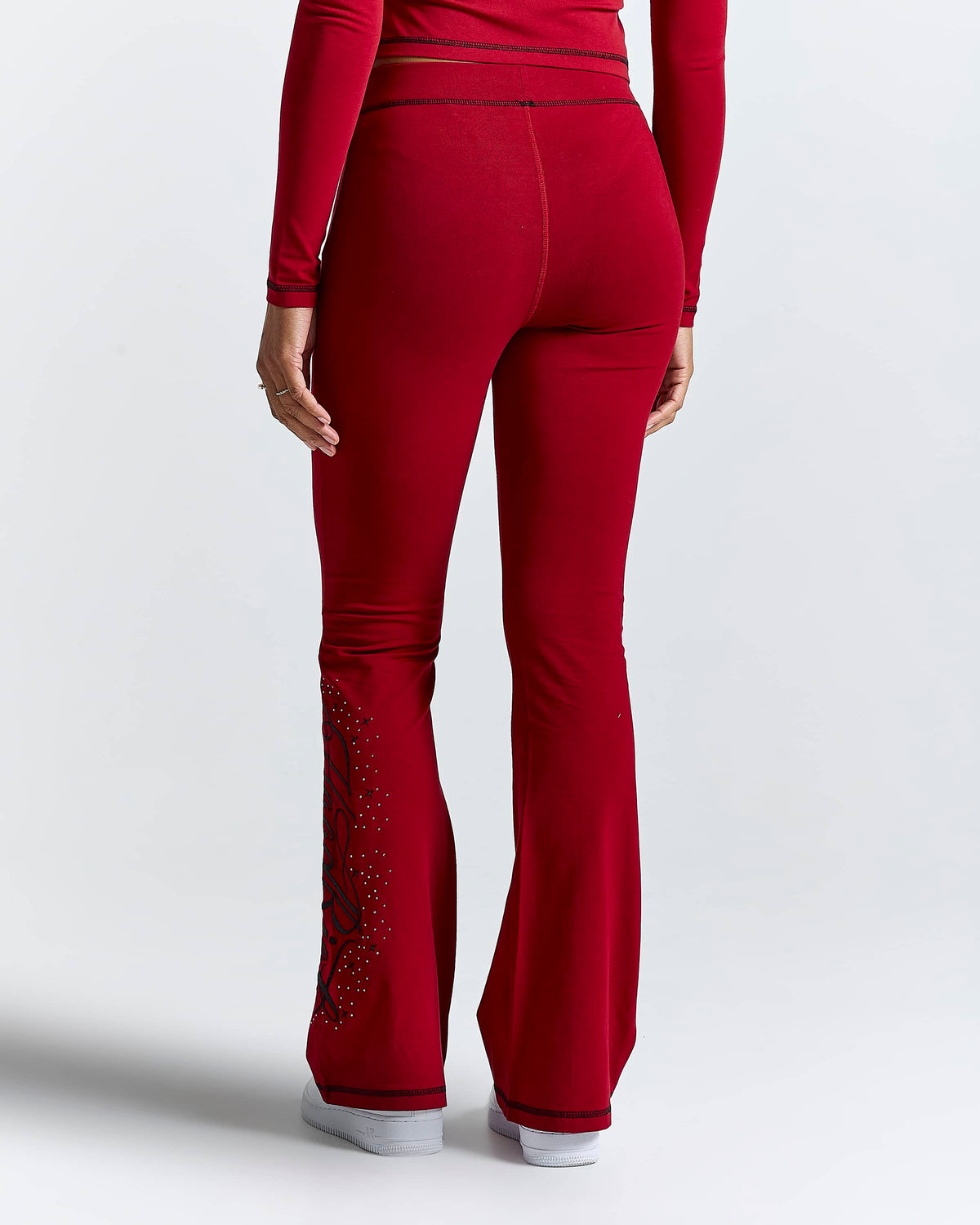 Gleam Flare Leggings - Red/Black