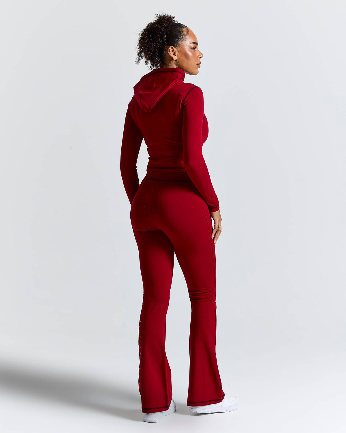 Gleam Flare Leggings - Red/Black