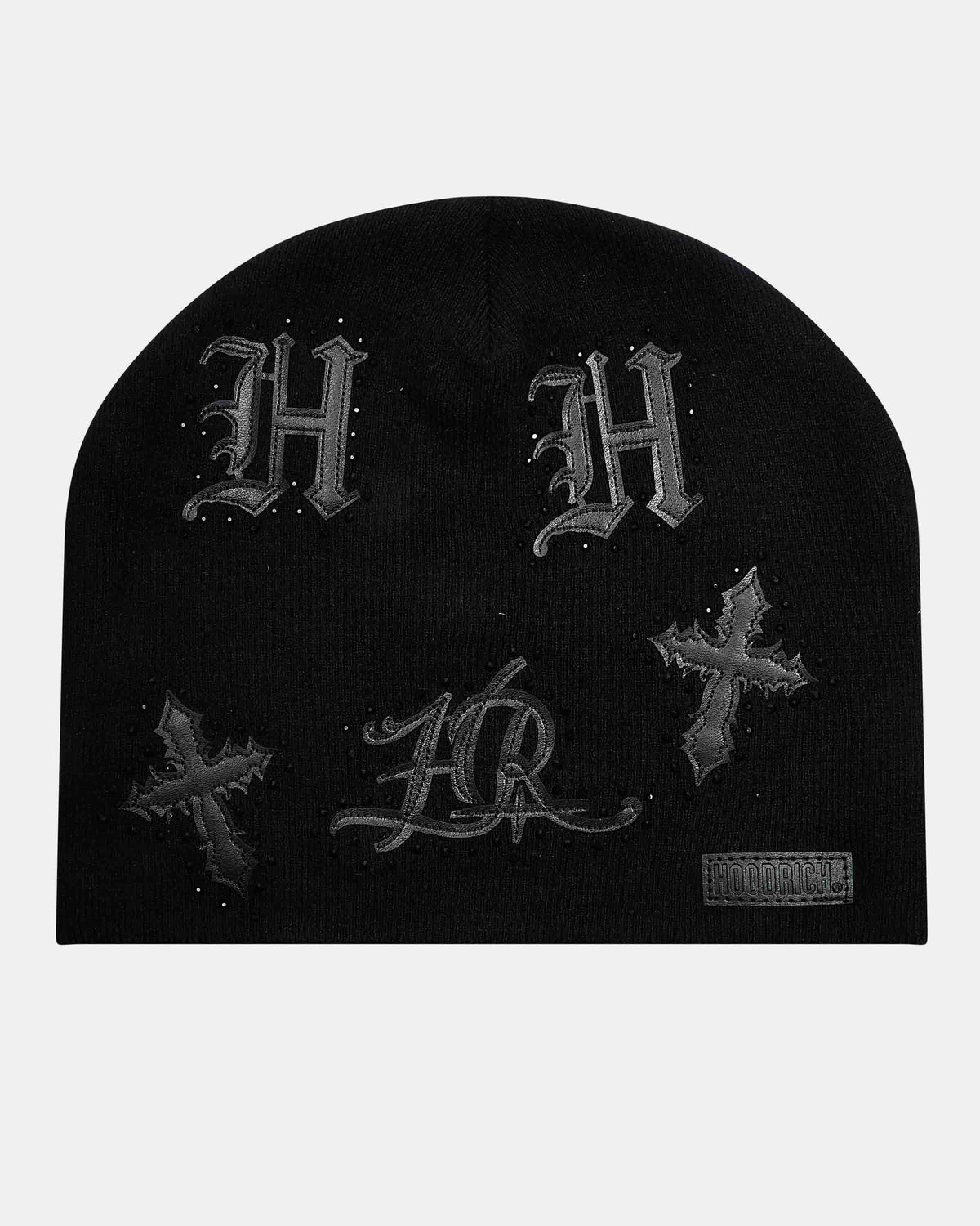 Scar Knitted Fitted Beanie - Black