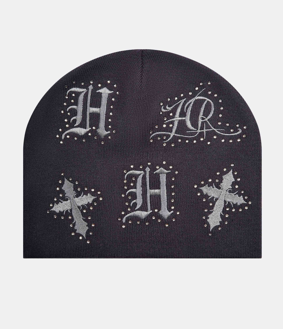 Scar Knitted Fitted Beanie - Grey