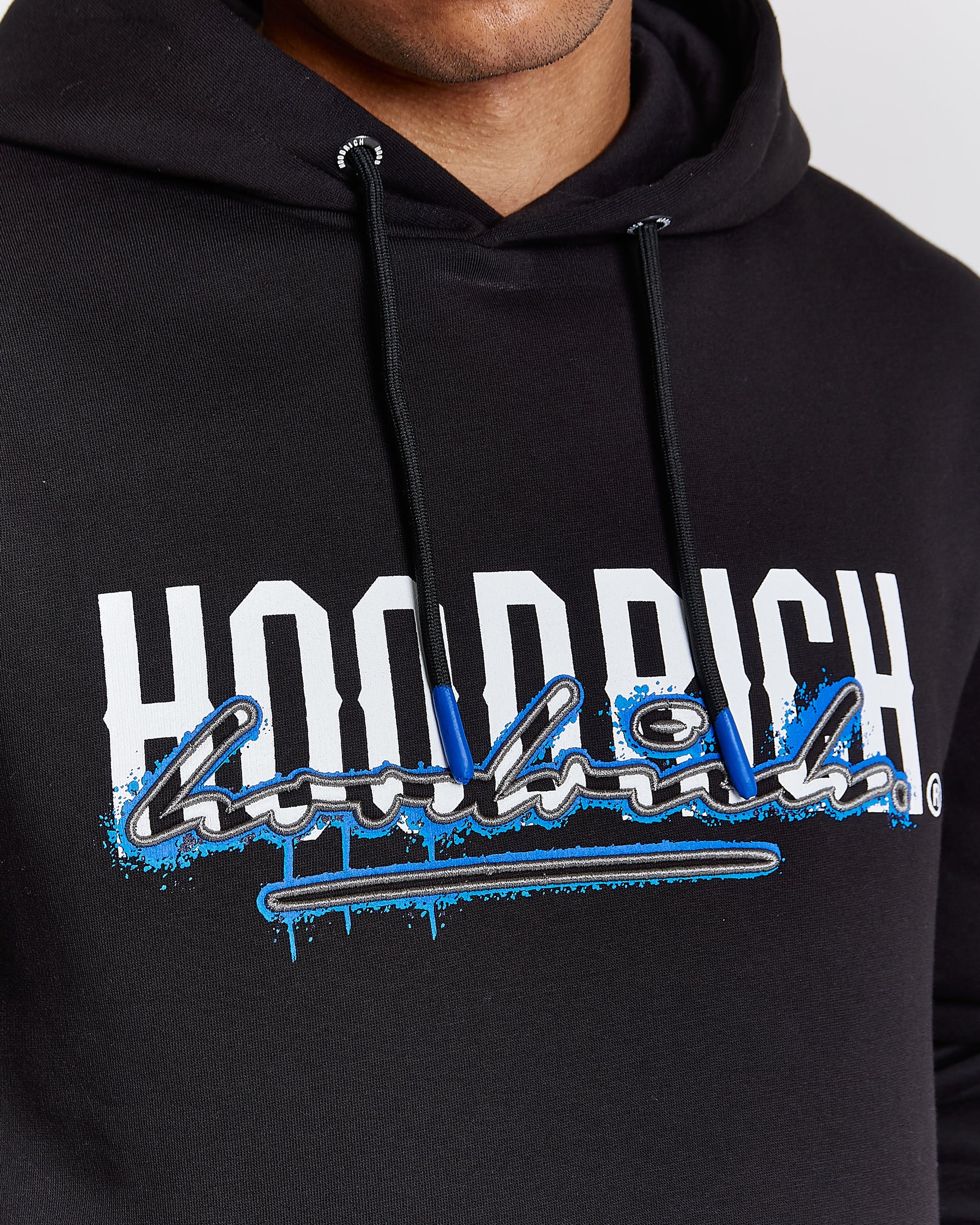 Splatter Hoodie - Black/White/Blue