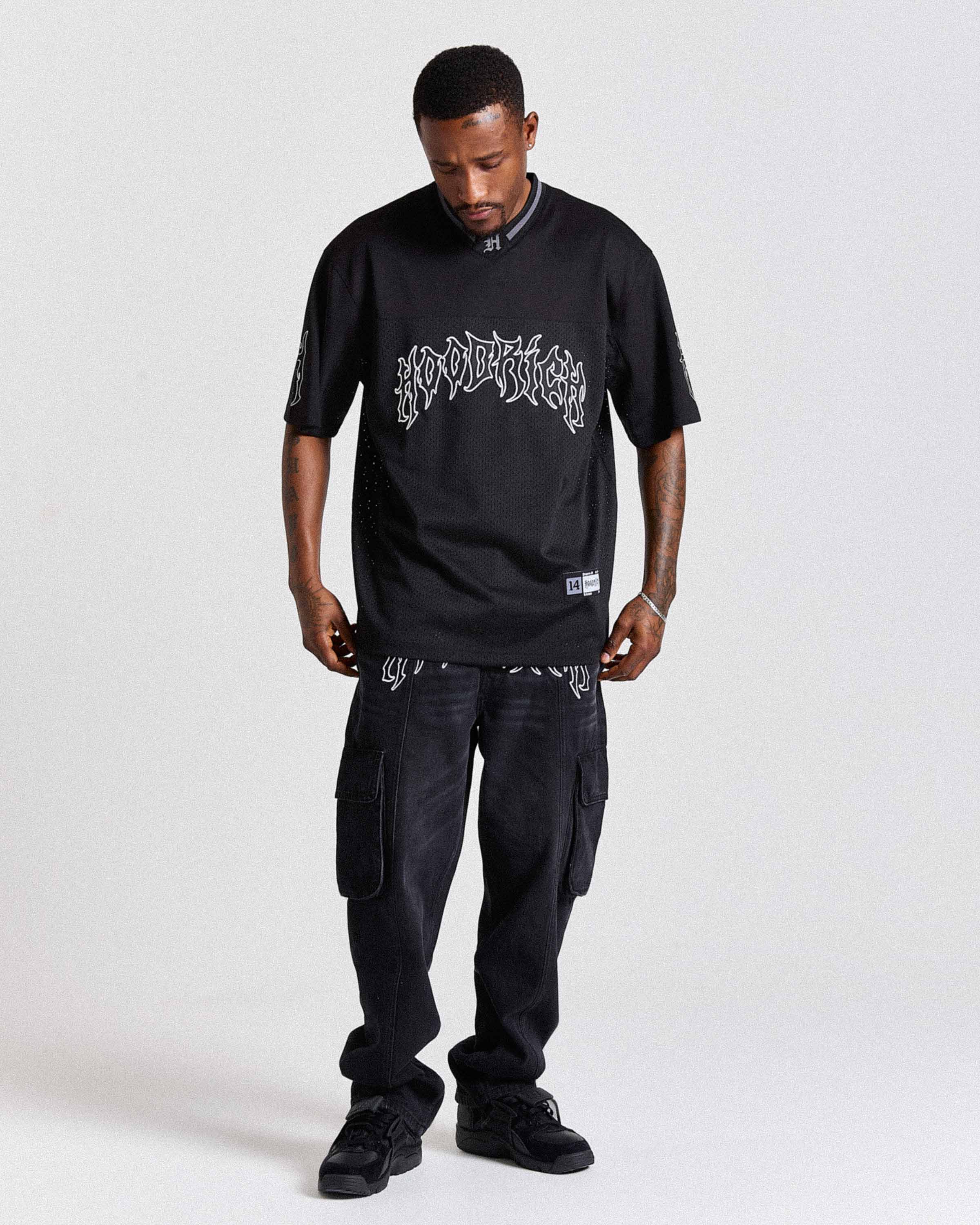 Spectral Oversized Mesh Jersey - Black/White