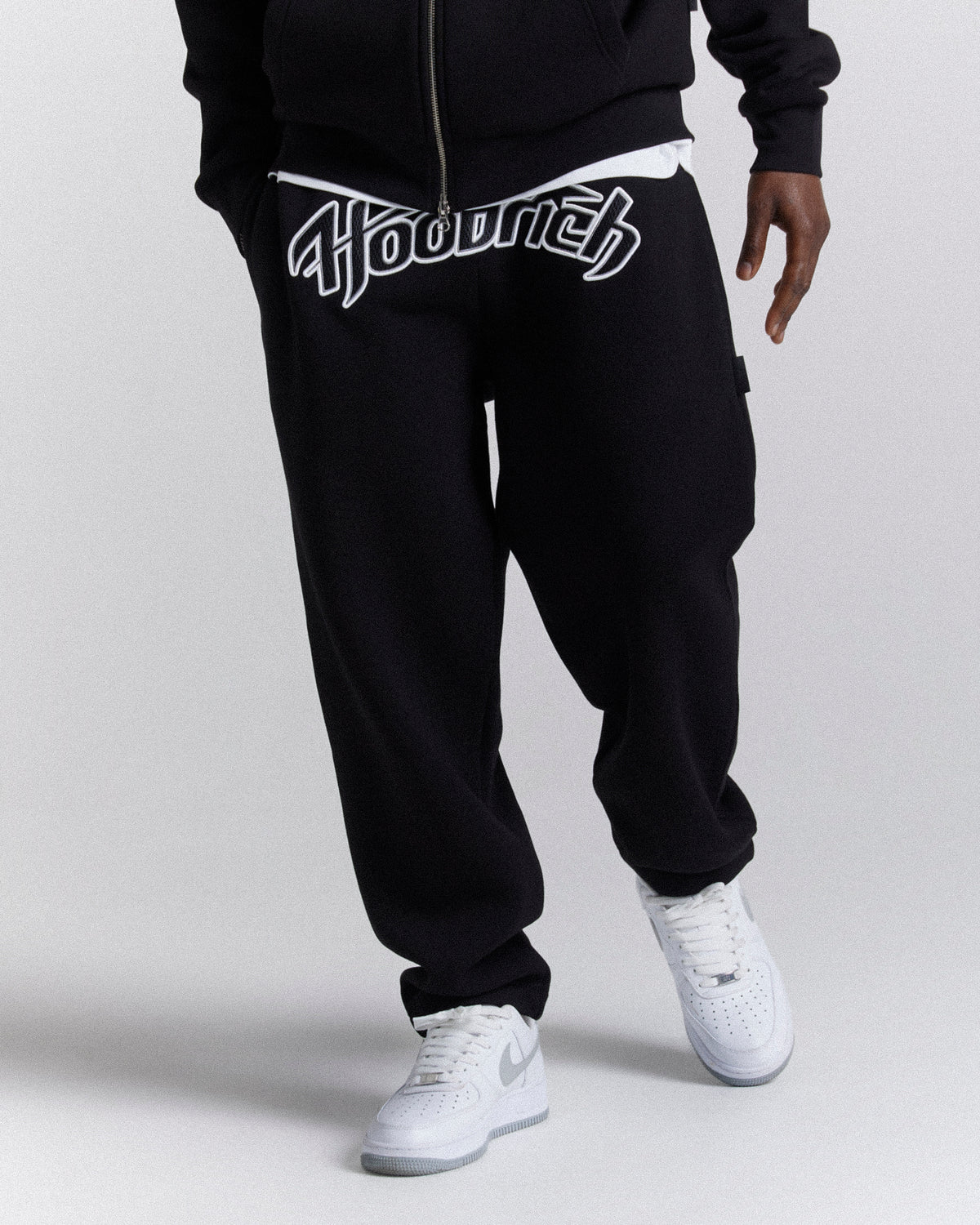 Galaxy Oversized Open Hem Jogger - Black/White/Red