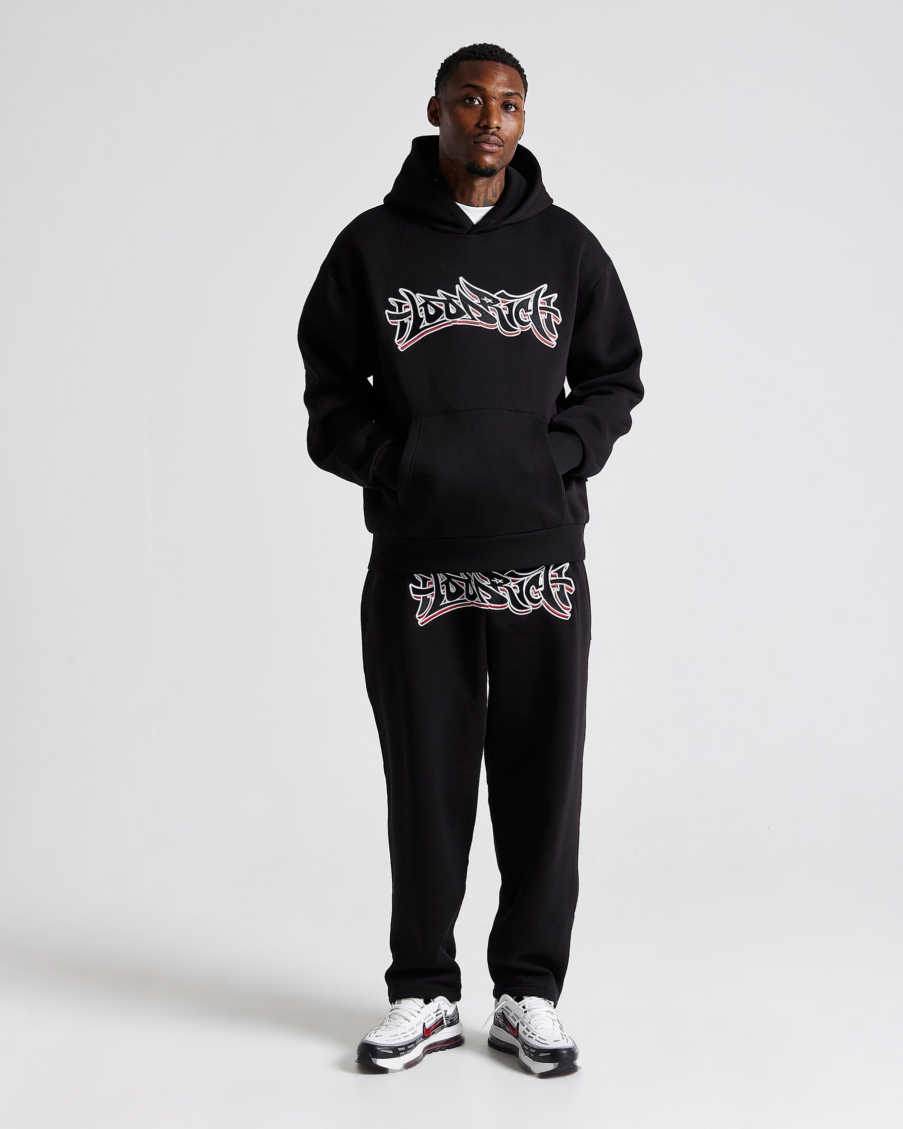 Graff Oversized Hoodie - Black/White/Red