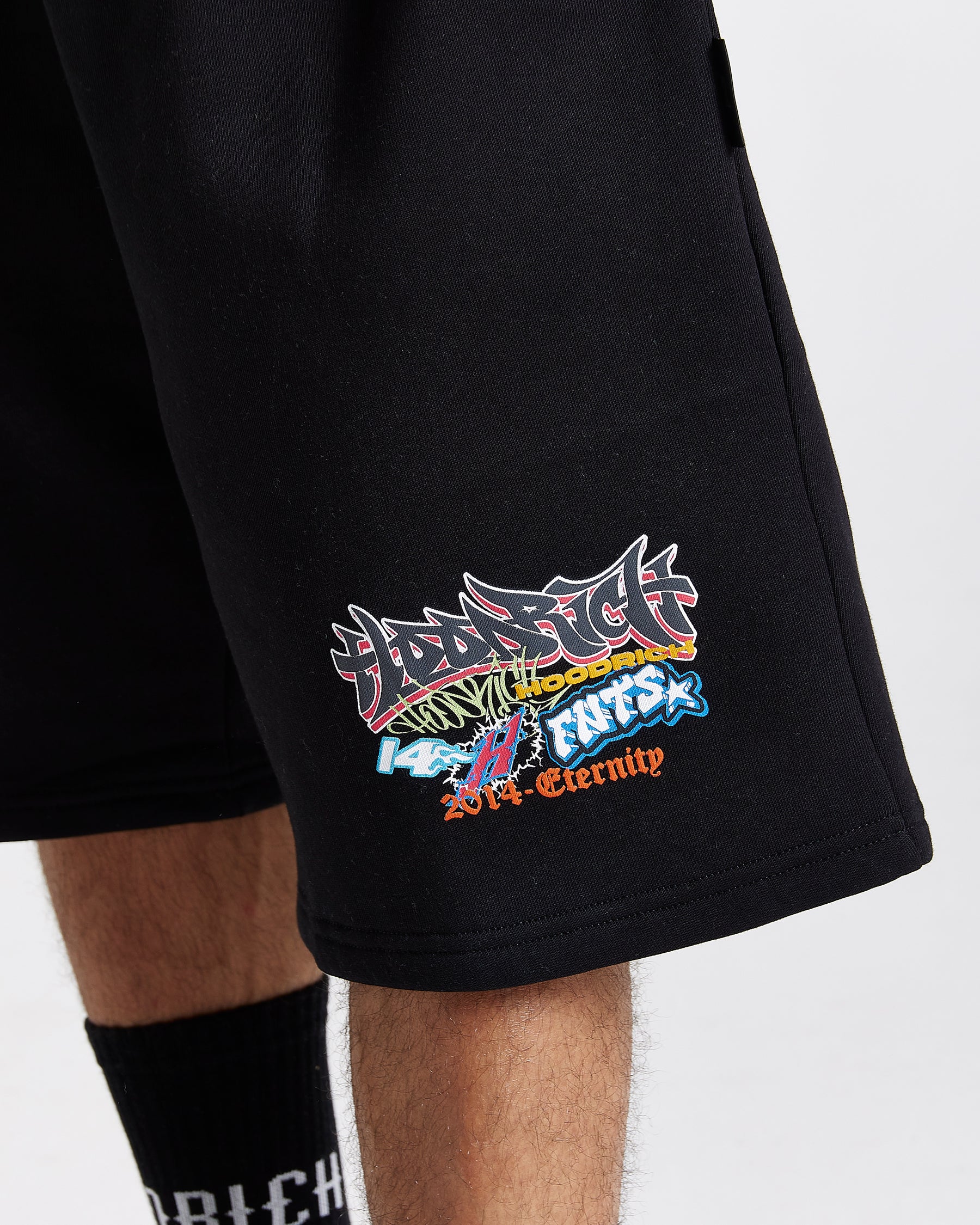 Graff Rave Oversized Shorts - Black/Grey/Pink