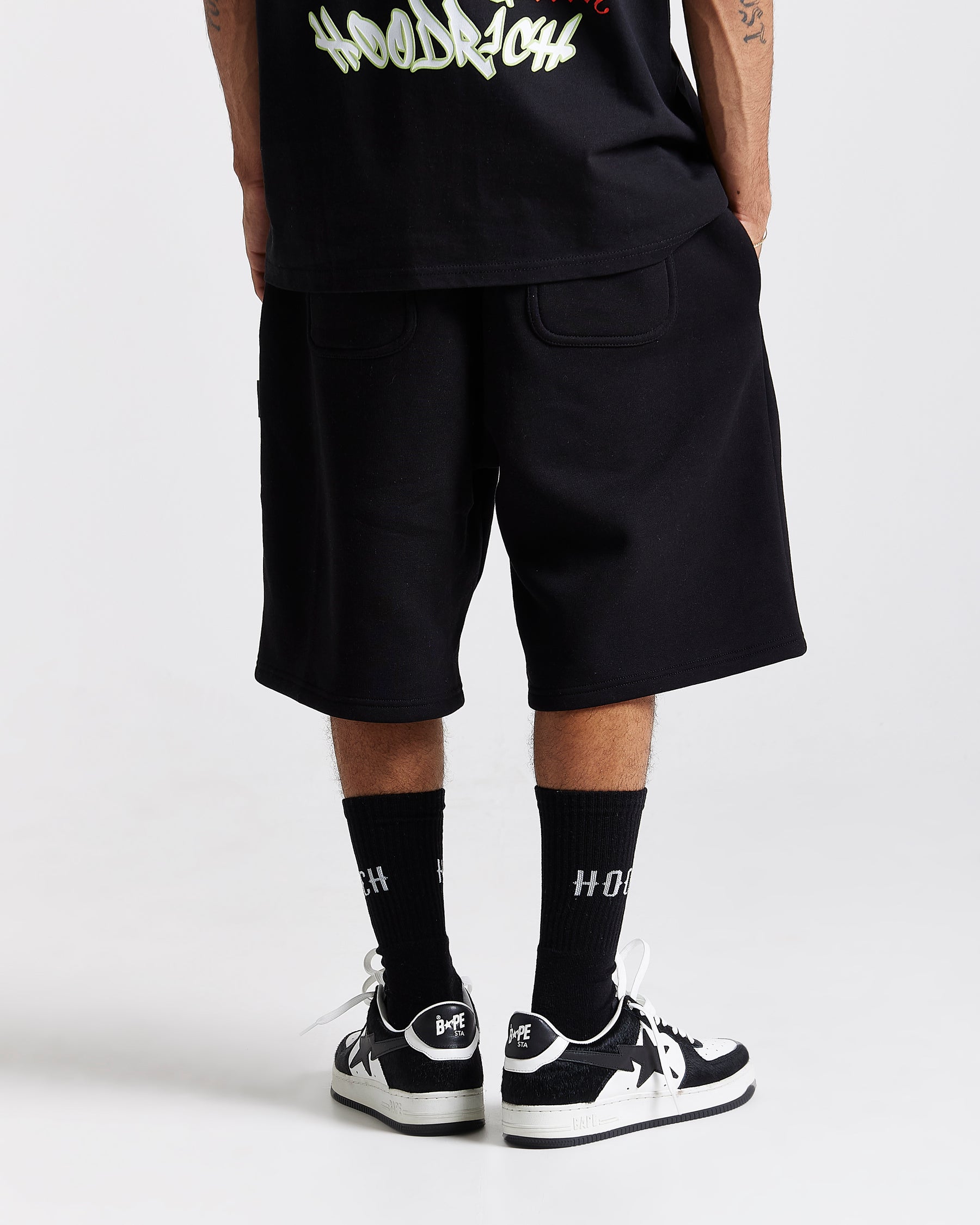 Graff Rave Oversized Shorts - Black/Grey/Pink