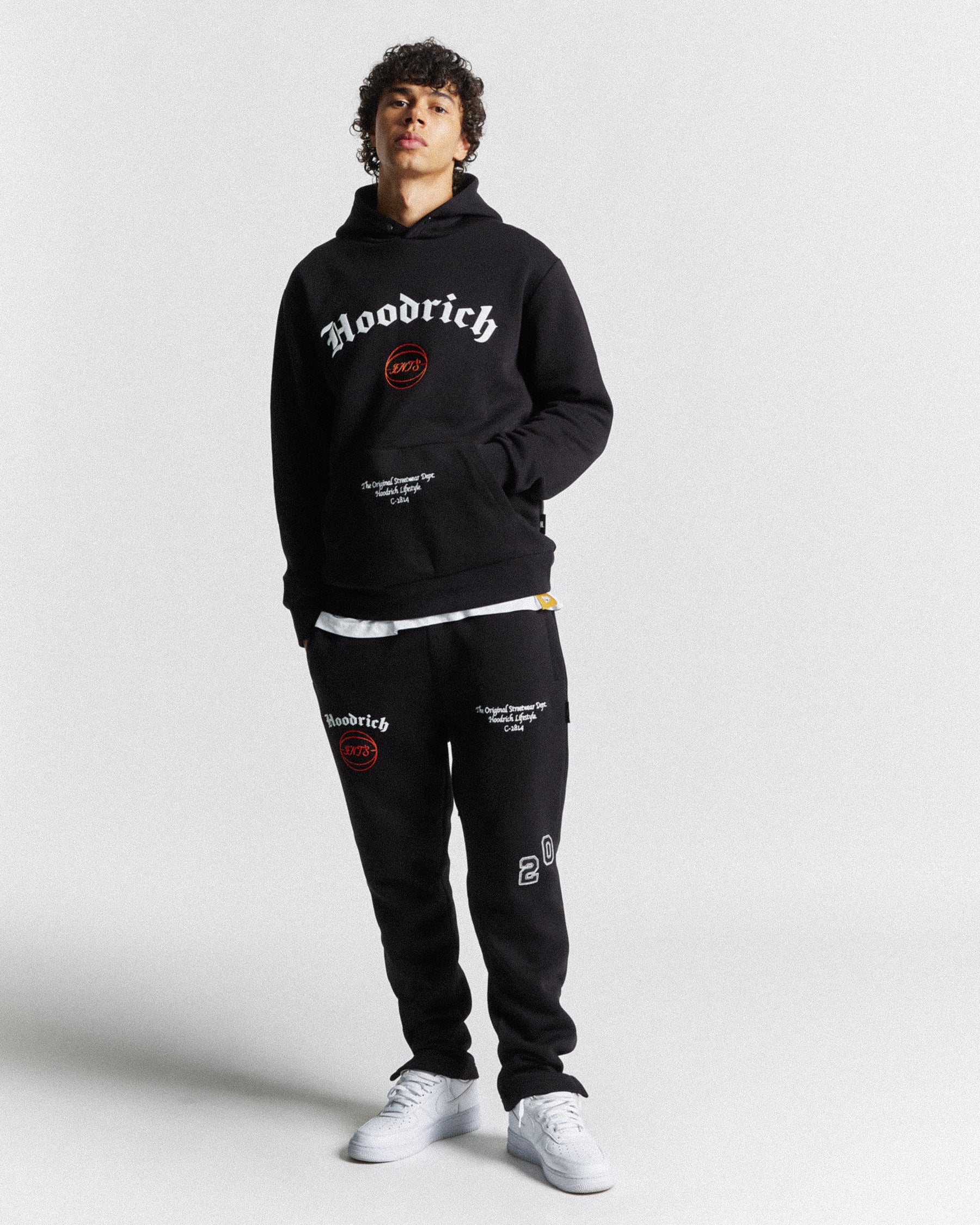 Net Hoodie - Black/White/Orange