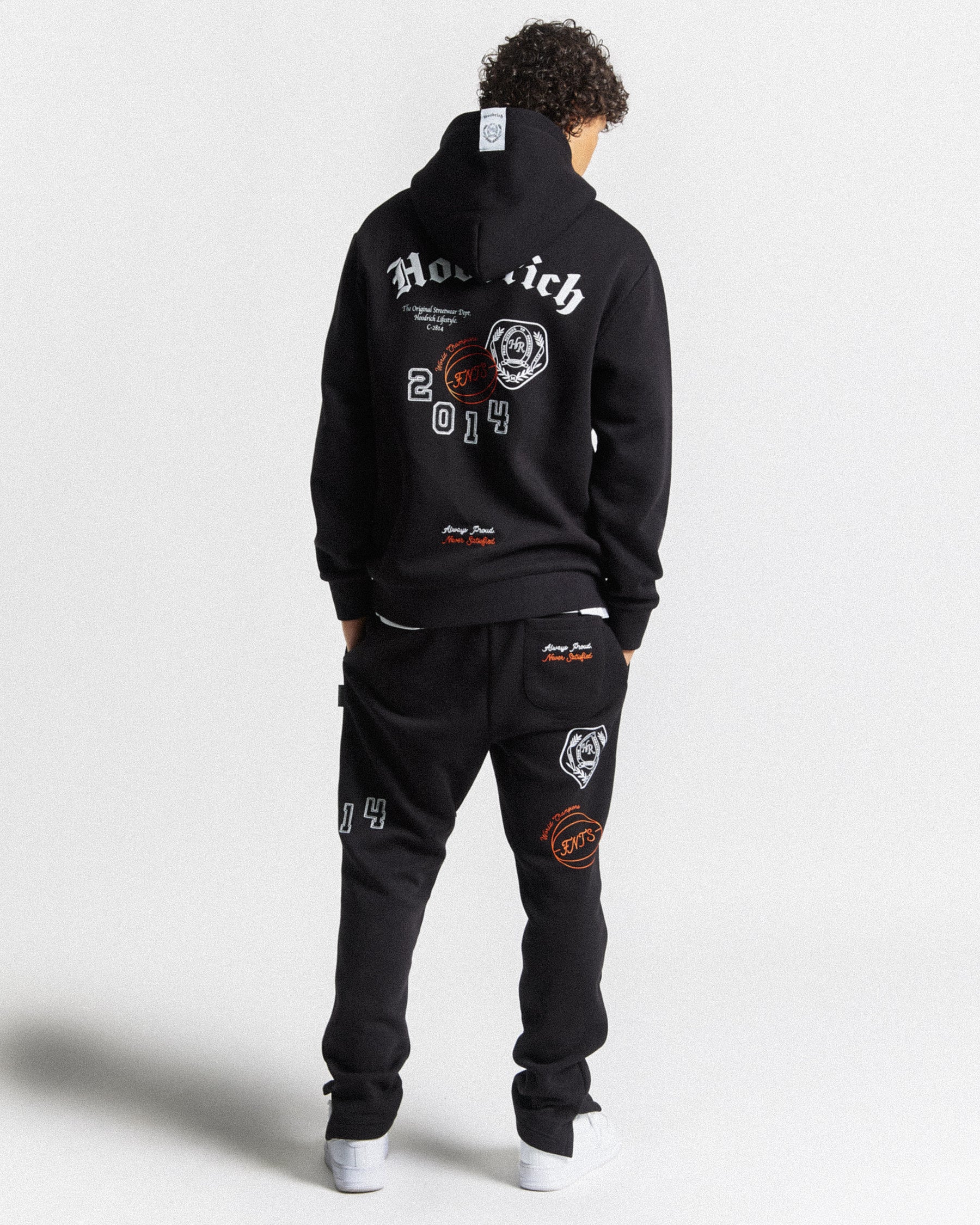 Net Hoodie - Black/White/Orange