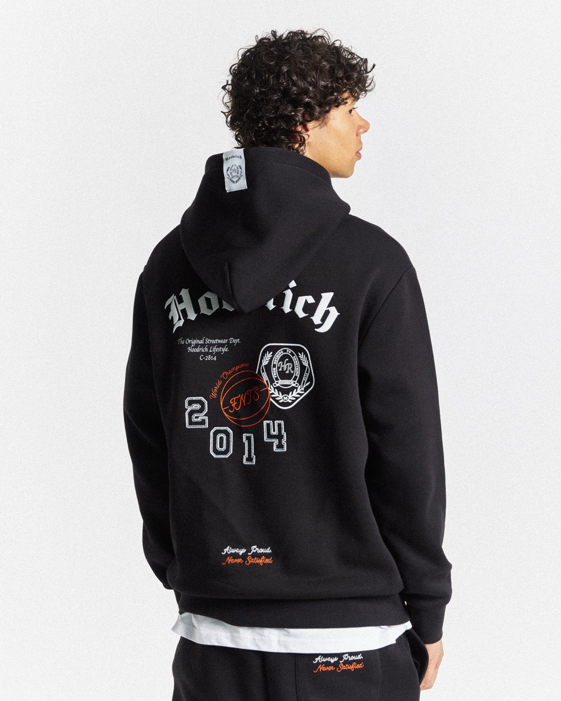 Net Hoodie - Black/White/Orange