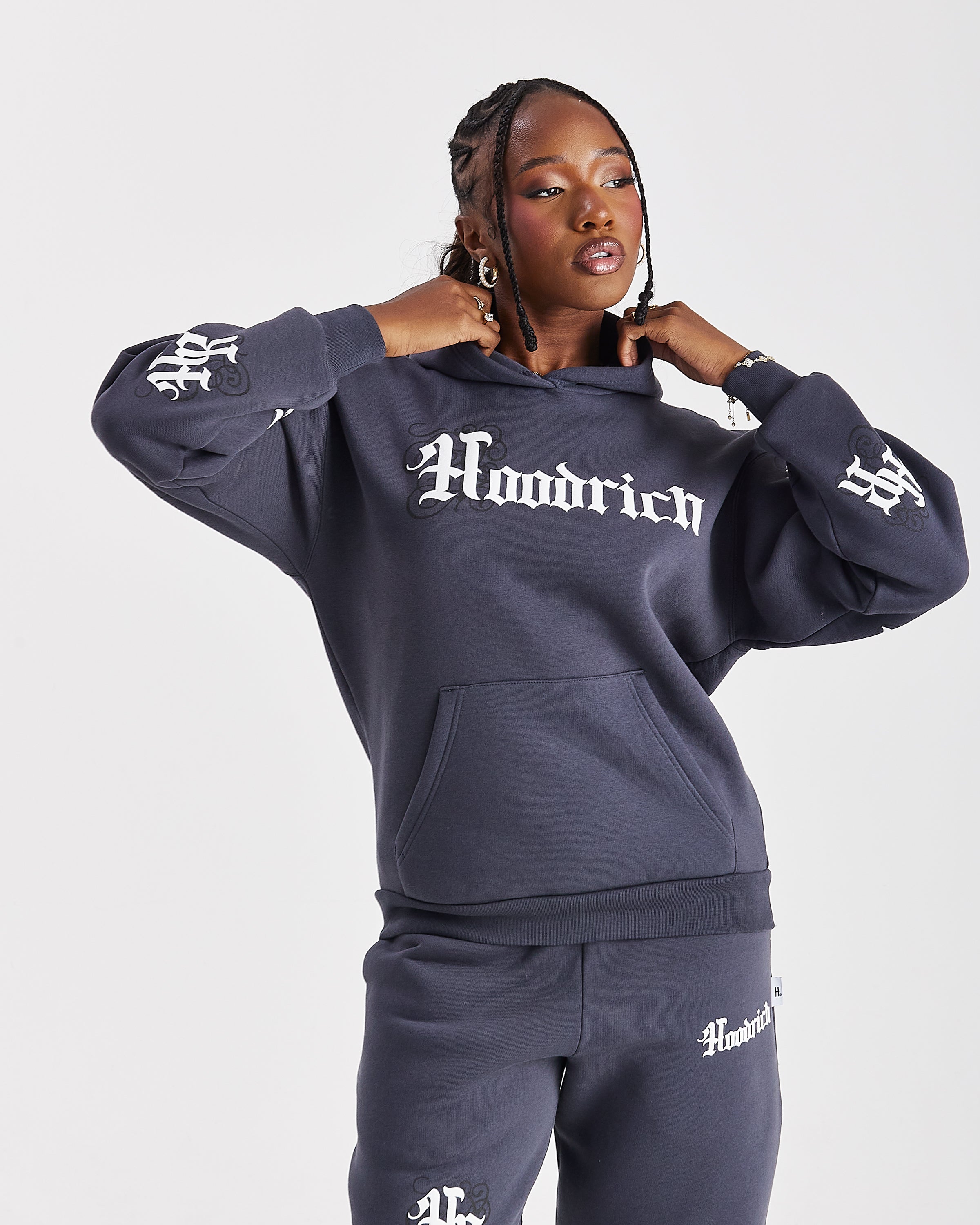 Onyx Oversized Hoodie - Grey/White