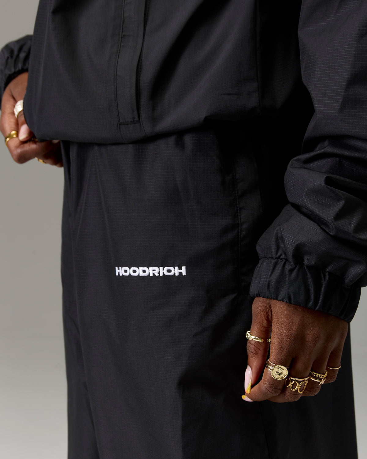 The Winner's Circle Ripstop Woven Pant - Black/White