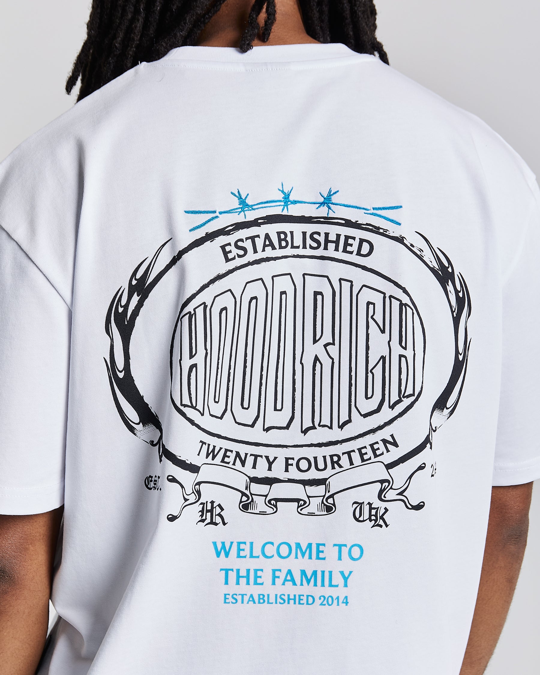 Noir Oversized T-Shirt - White/Black/Blue