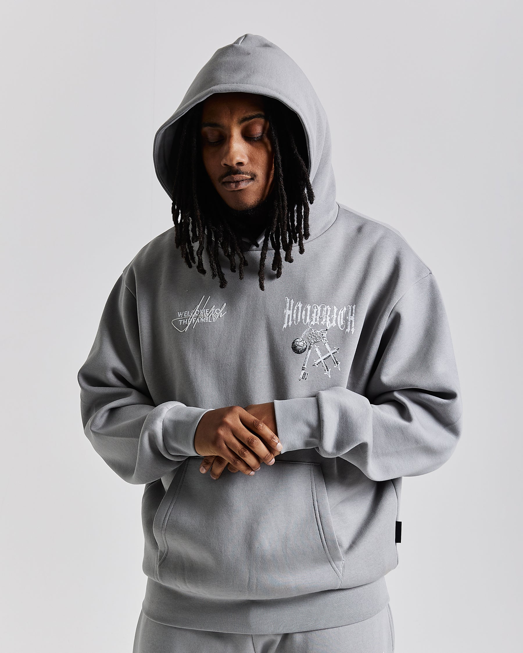 Rite Oversized Hoodie - Grey/White