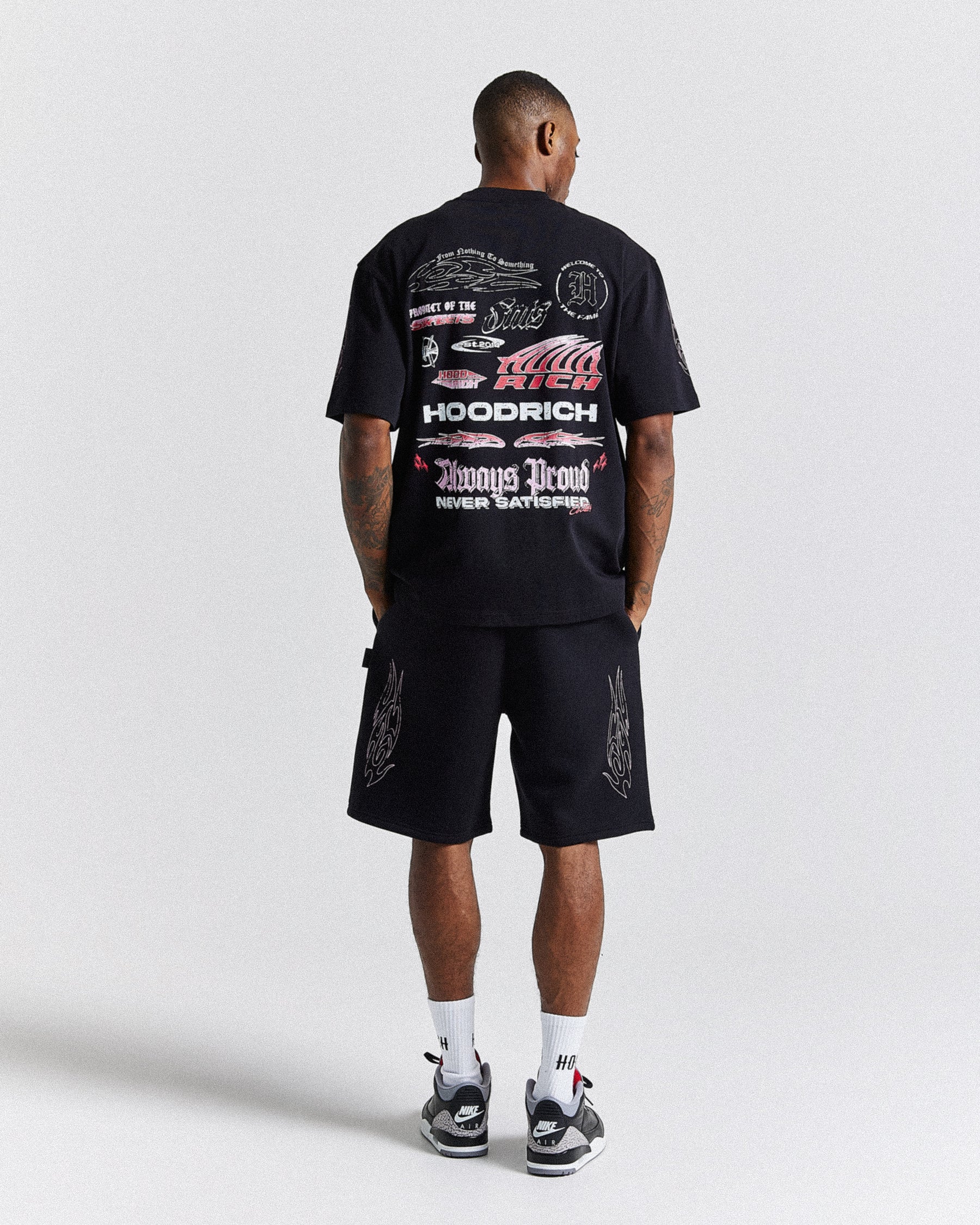 Chroma Oversized Shorts - Black/White/Pink
