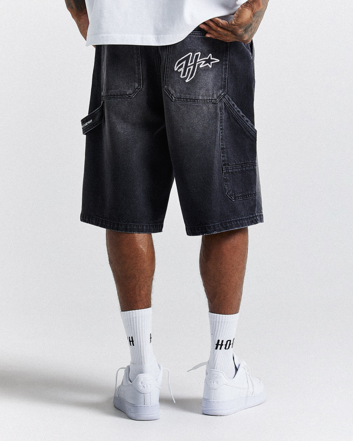 H Galaxy Denim Shorts - Black