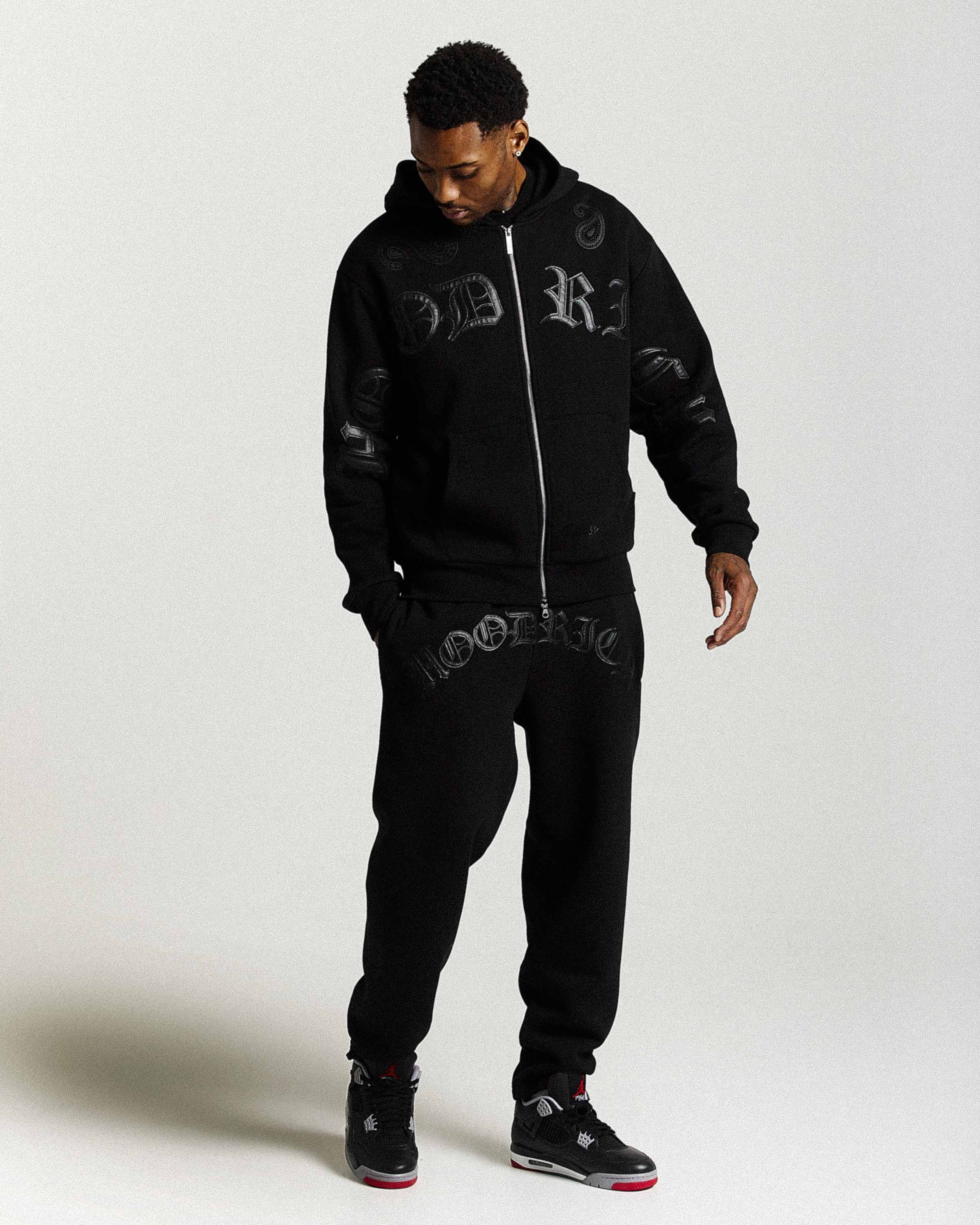 Inkline Oversized Zip Hoodie - Black