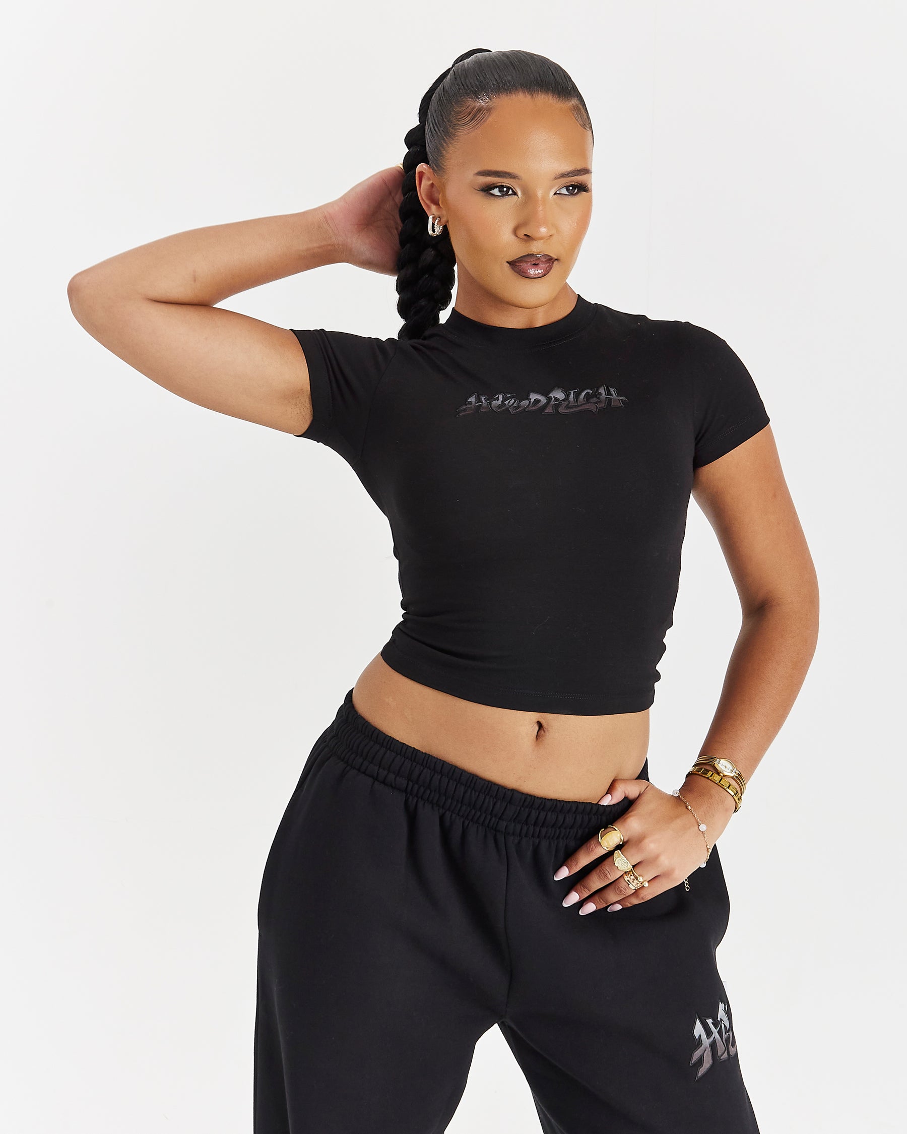 Lucky Fitted Tee - Black/Grey
