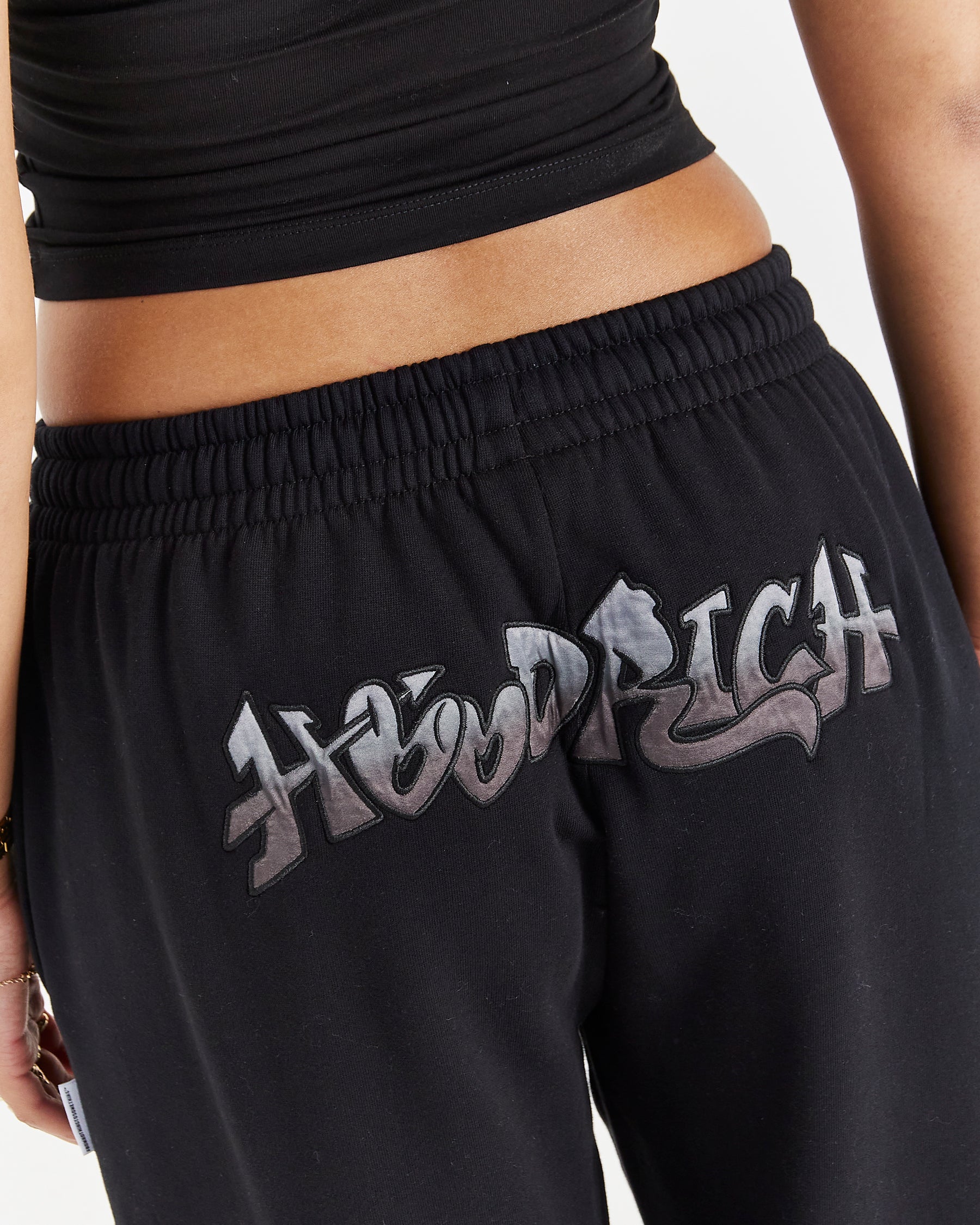 Lucky Oversized Wide Leg Joggers - Black/Grey