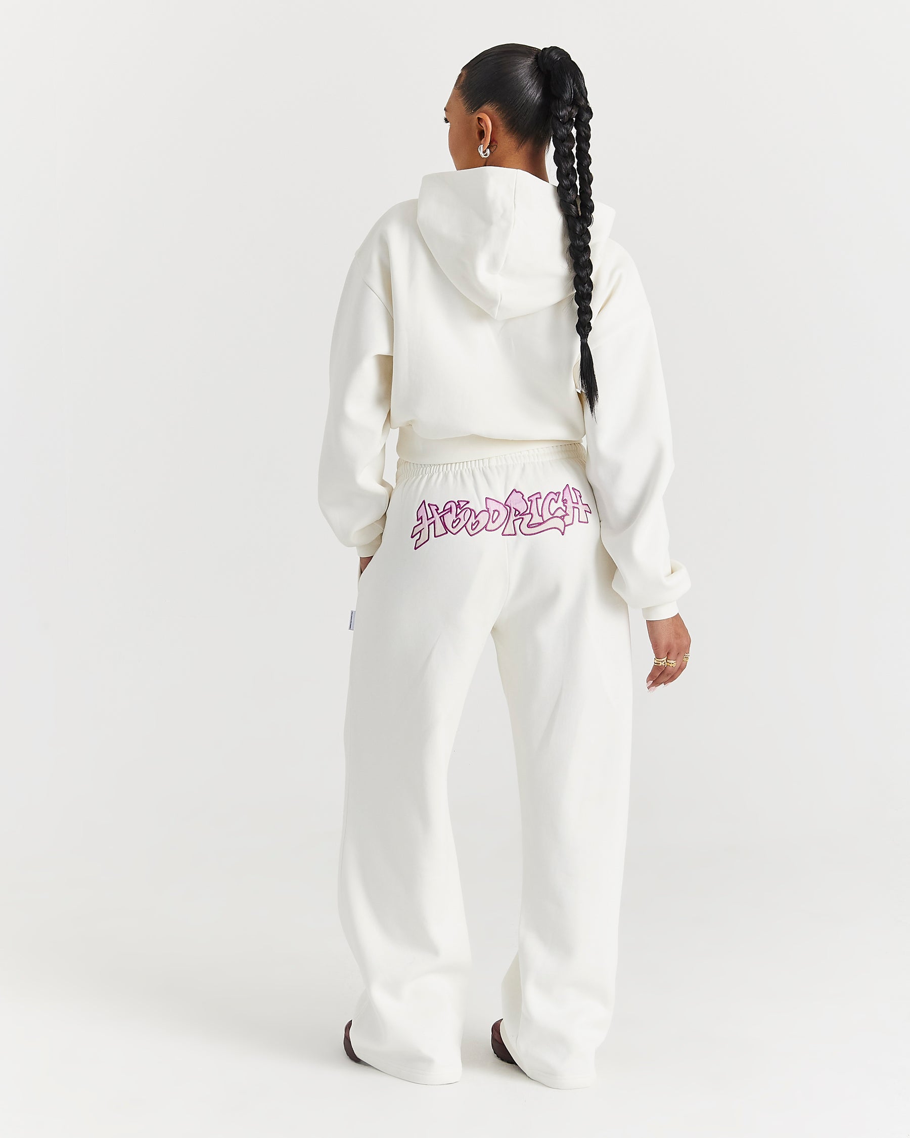 Lucky Boxy Hoodie - Cream/Pink