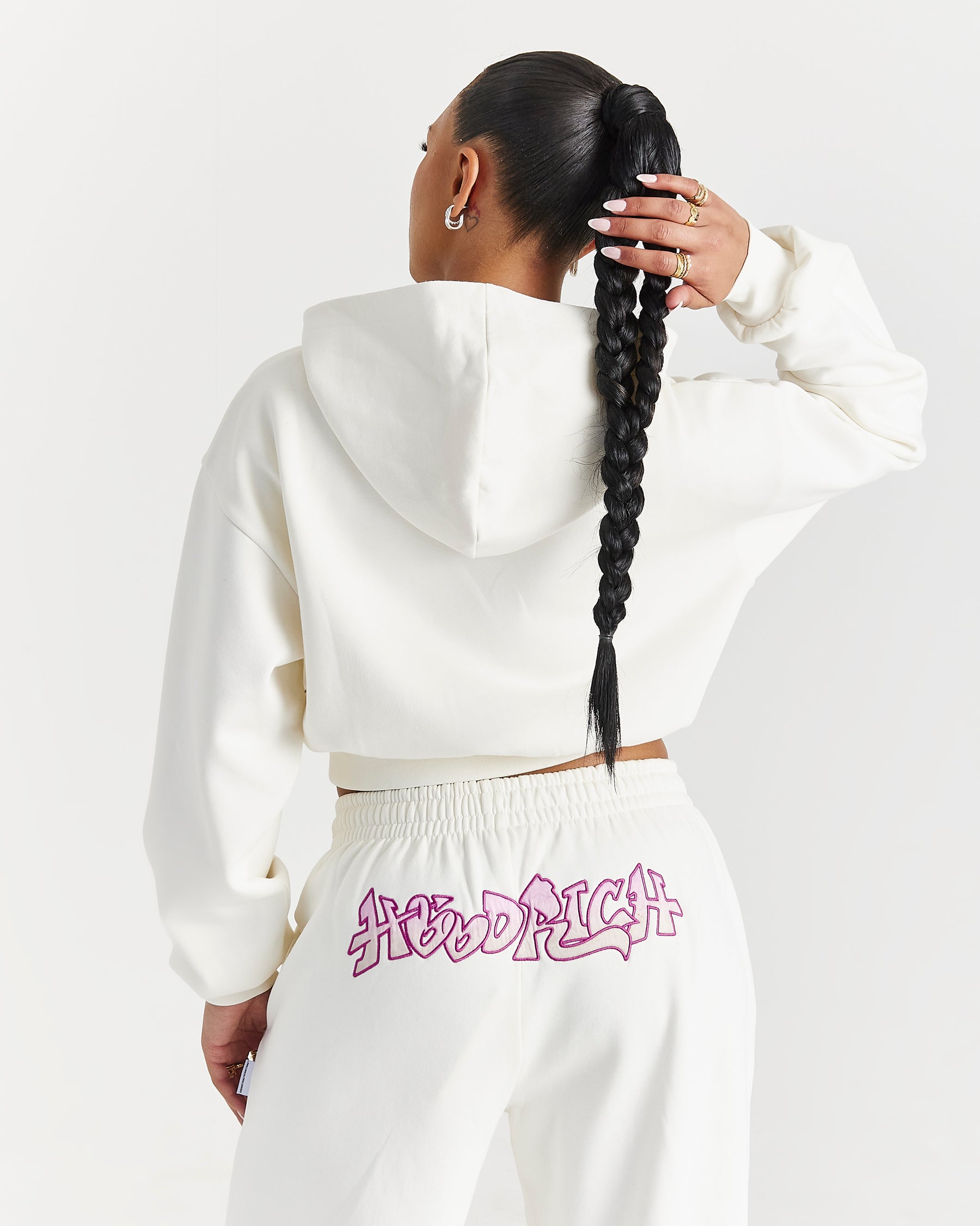 Lucky Boxy Hoodie - Cream/Pink