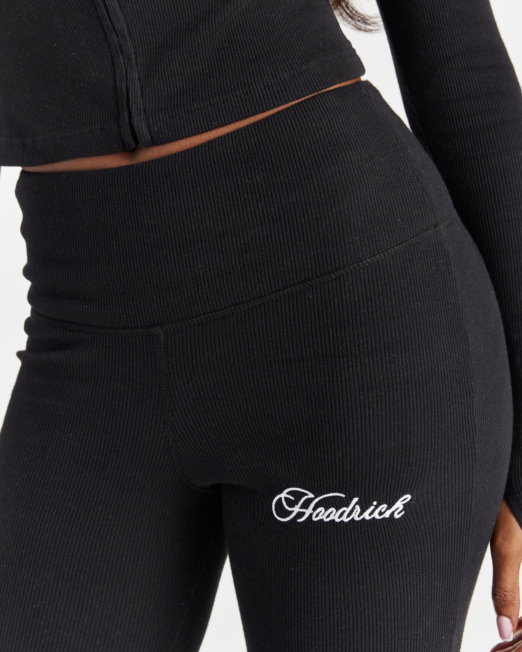 Selene Thick Waistband Flares - Black/White