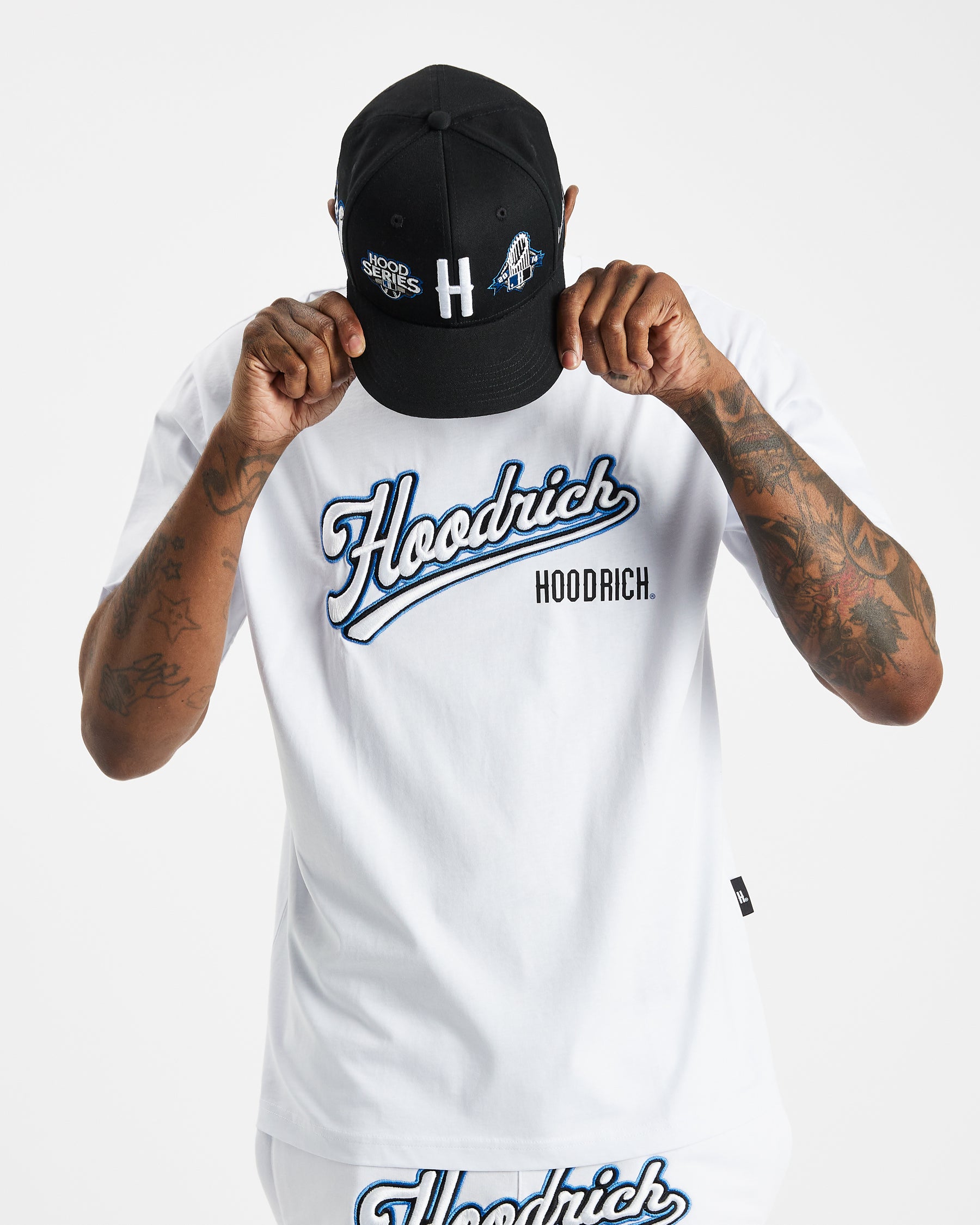 Stadium V2 Fitted Cap - Black/Azure Blue/White