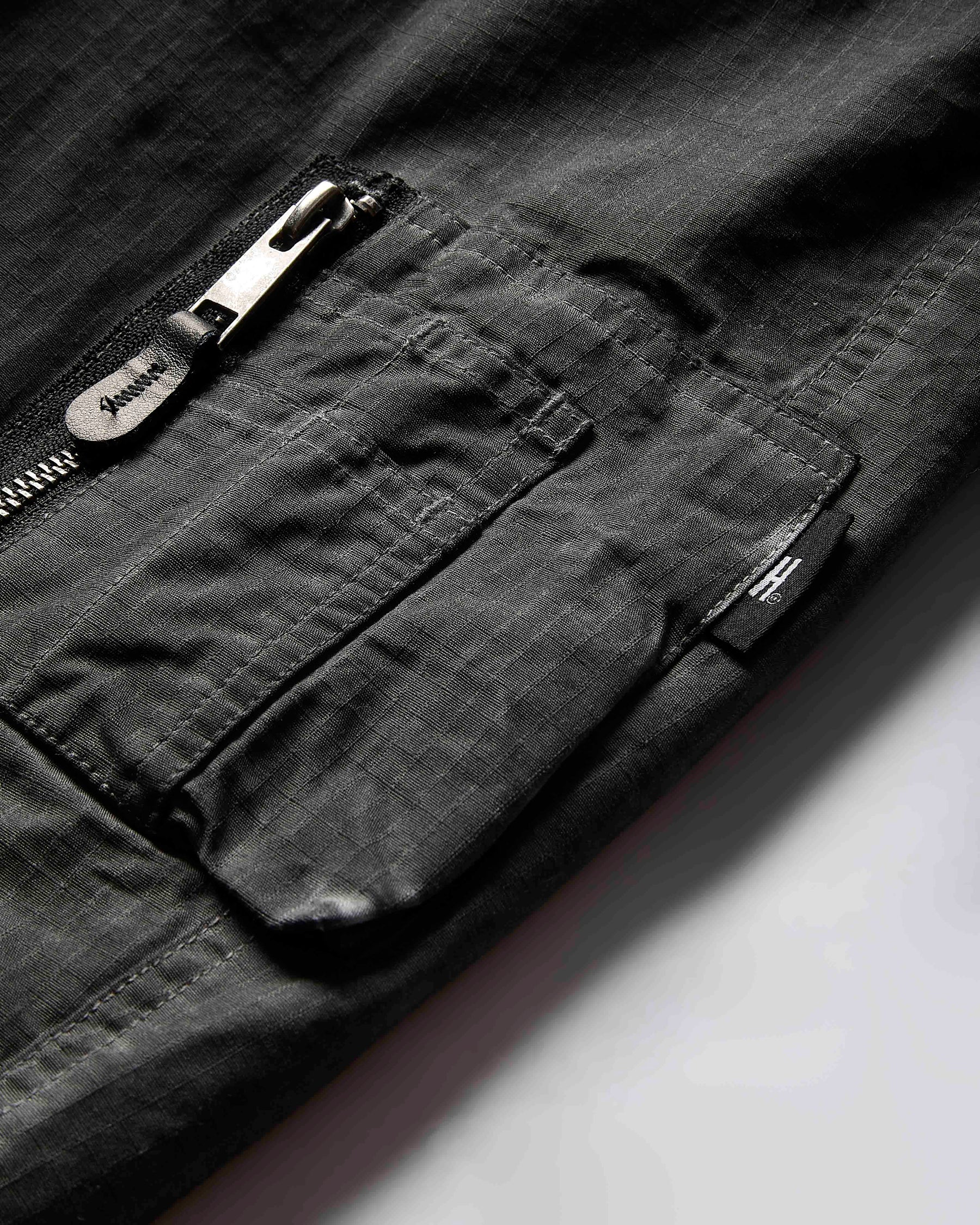 Cast Ripstop Varsity Jacket - Washed Black