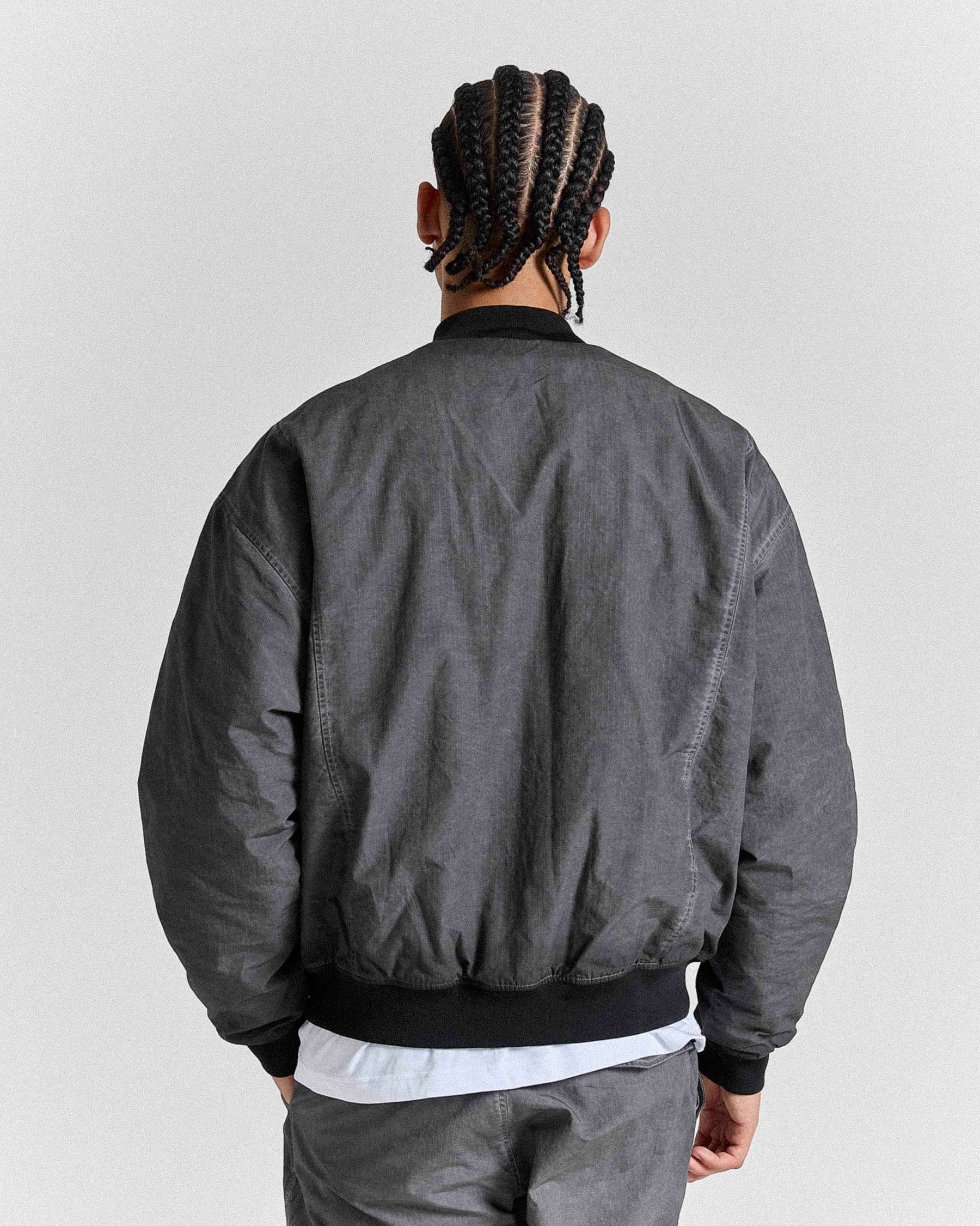 Cast Ripstop Varsity Jacket - Washed Black