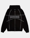 Black hoodie with 'HOODRICH' text on a light gray background