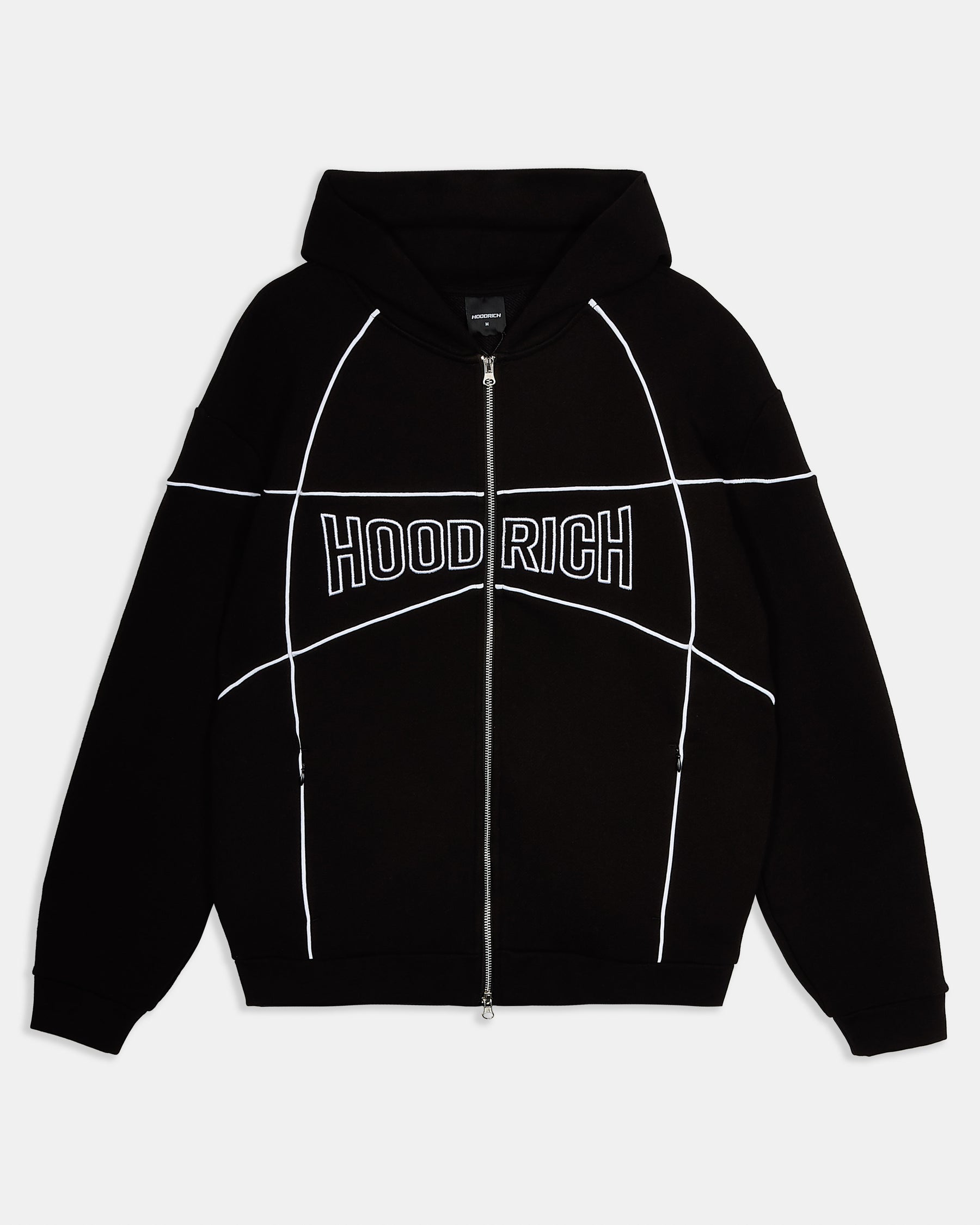 Trace Zip Relaxed Fit Hoodie - Black