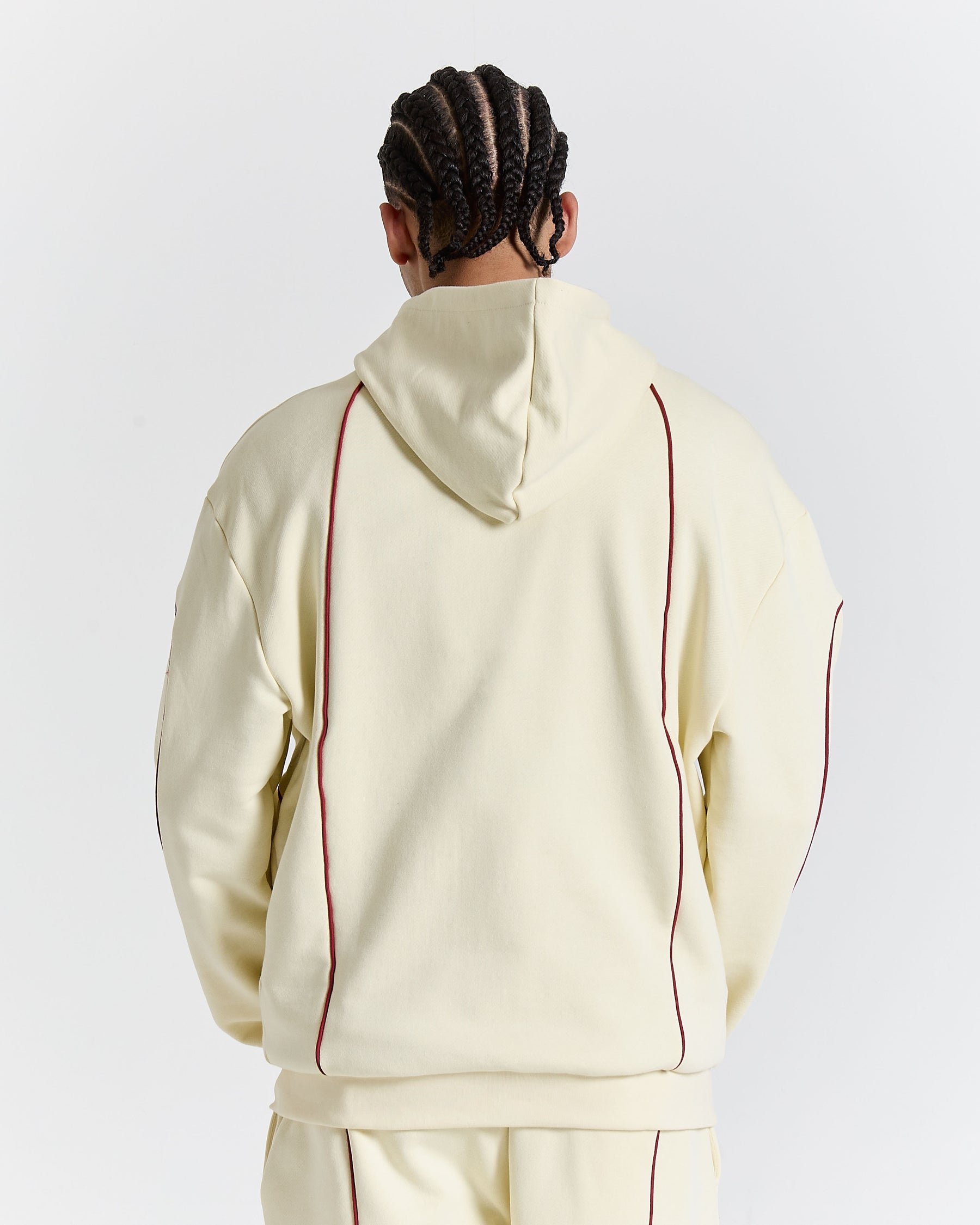 Trace Zip Relaxed Fit Hoodie - Ivory