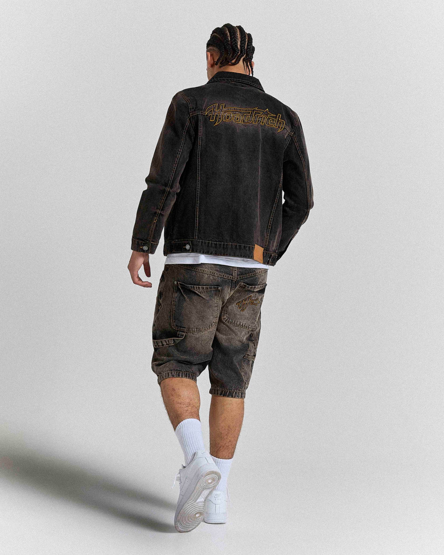 Shadow Rust Denim Trucker Jacket - Black Wash