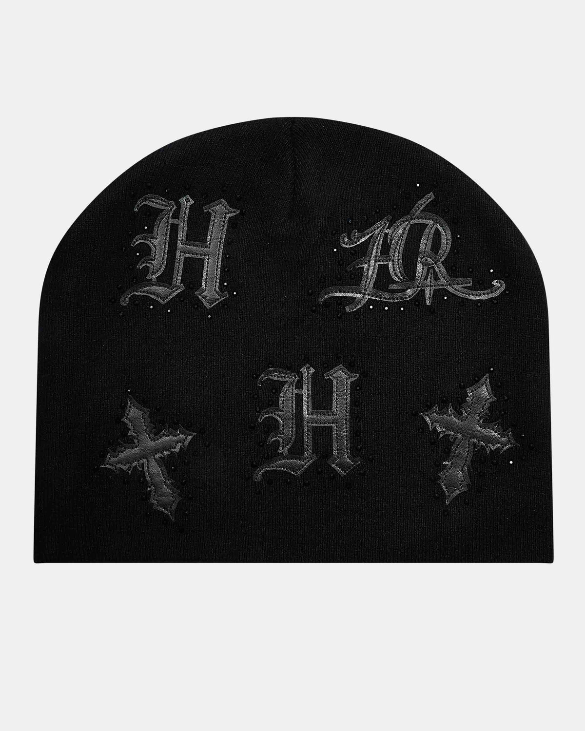Scar Knitted Fitted Beanie - Black