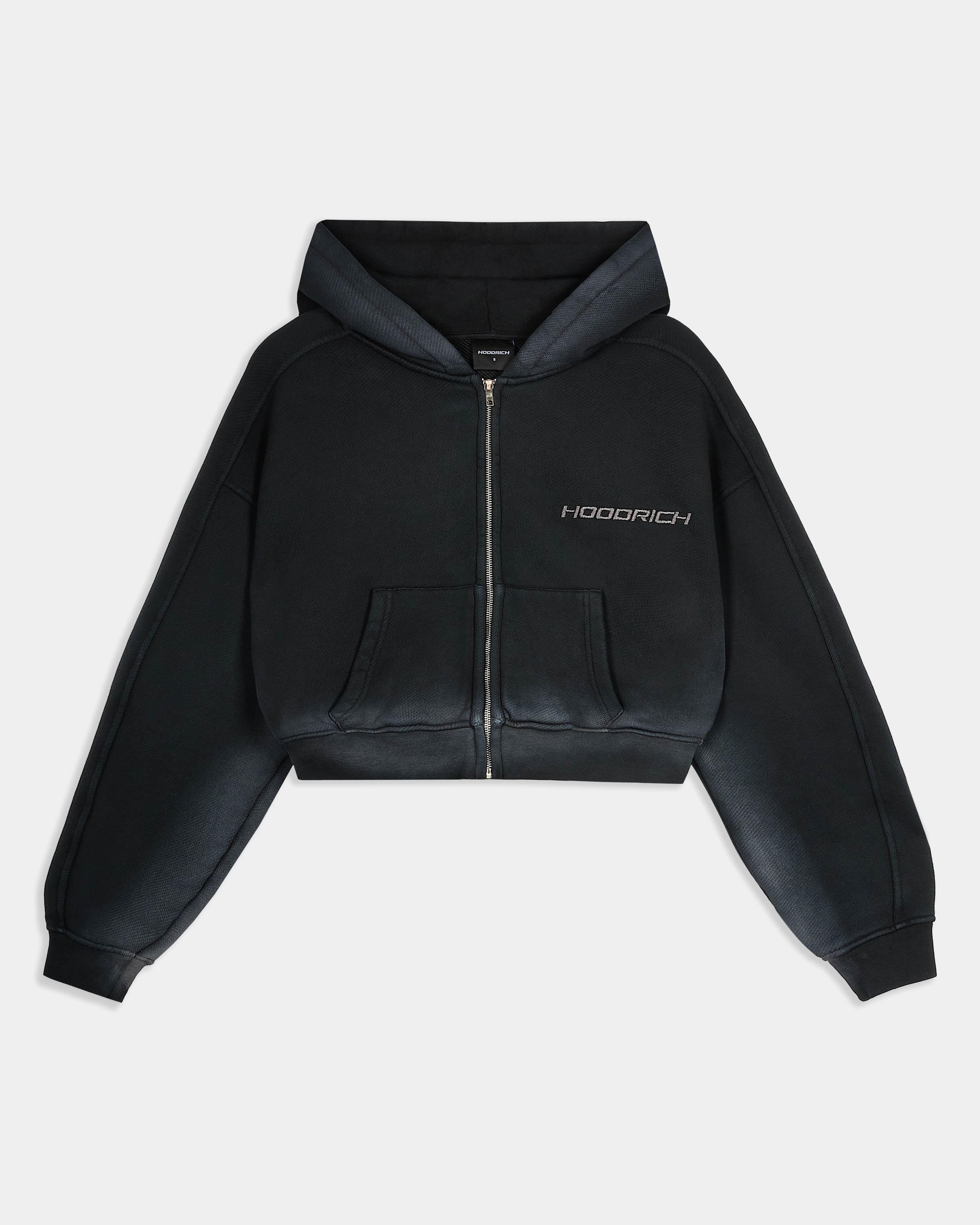 Women's Ghost Boxy Fit Zip Hoodie - Black