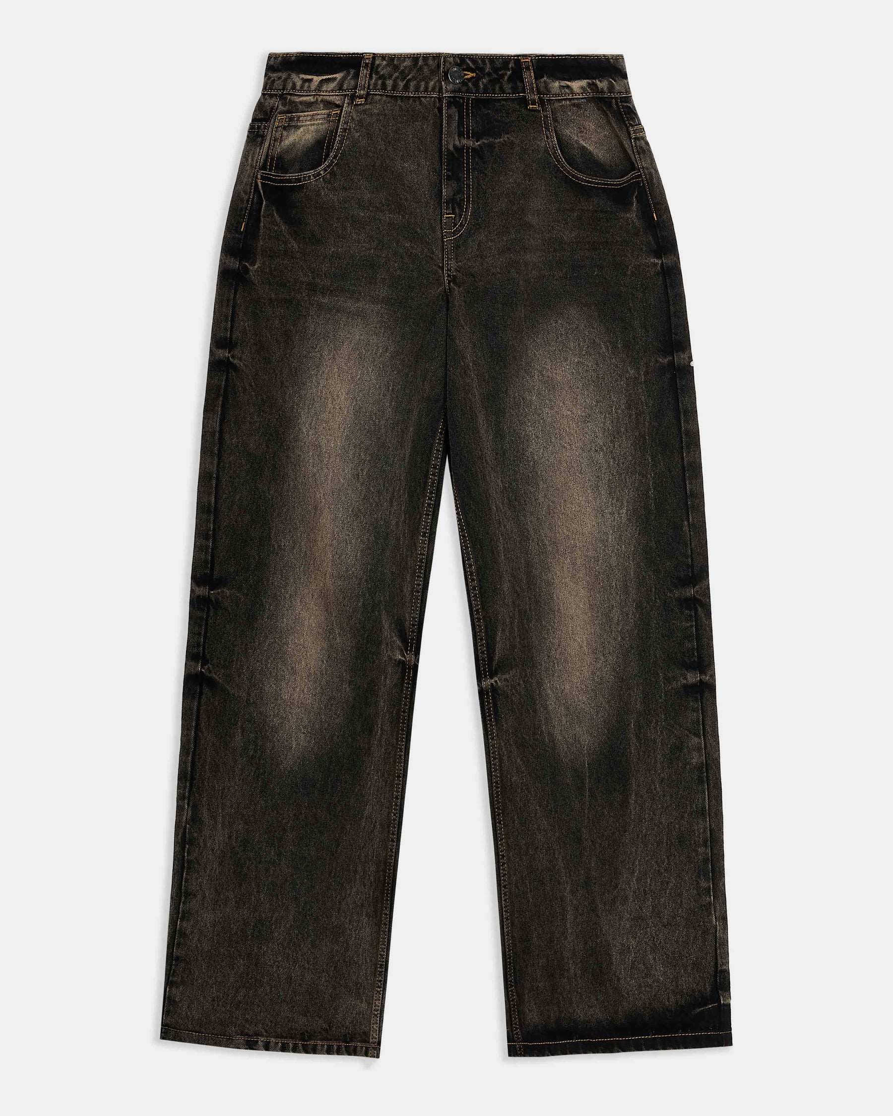 Shadow Rust Wide Leg Denim Jeans - Black Wash
