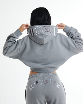 Calor Cropped Hoodie - Grey