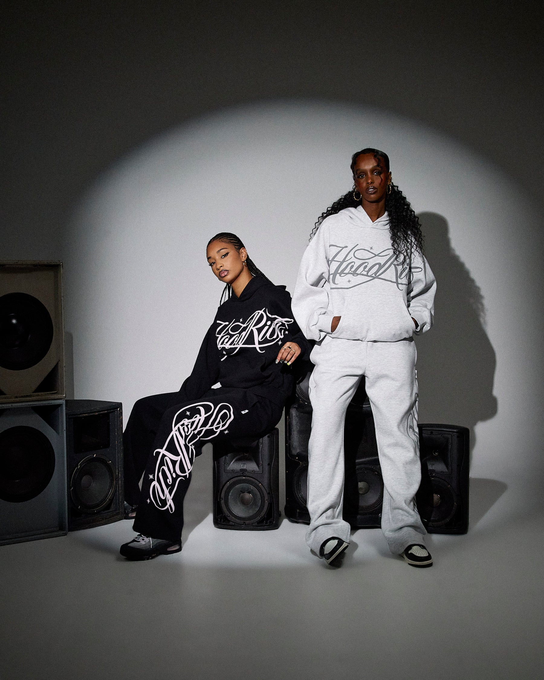 Solace Mid Length Hoodie - Black/Pink