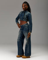 The Winner's Circle Snowdrift Wide Leg Jeans - Dirty Wash