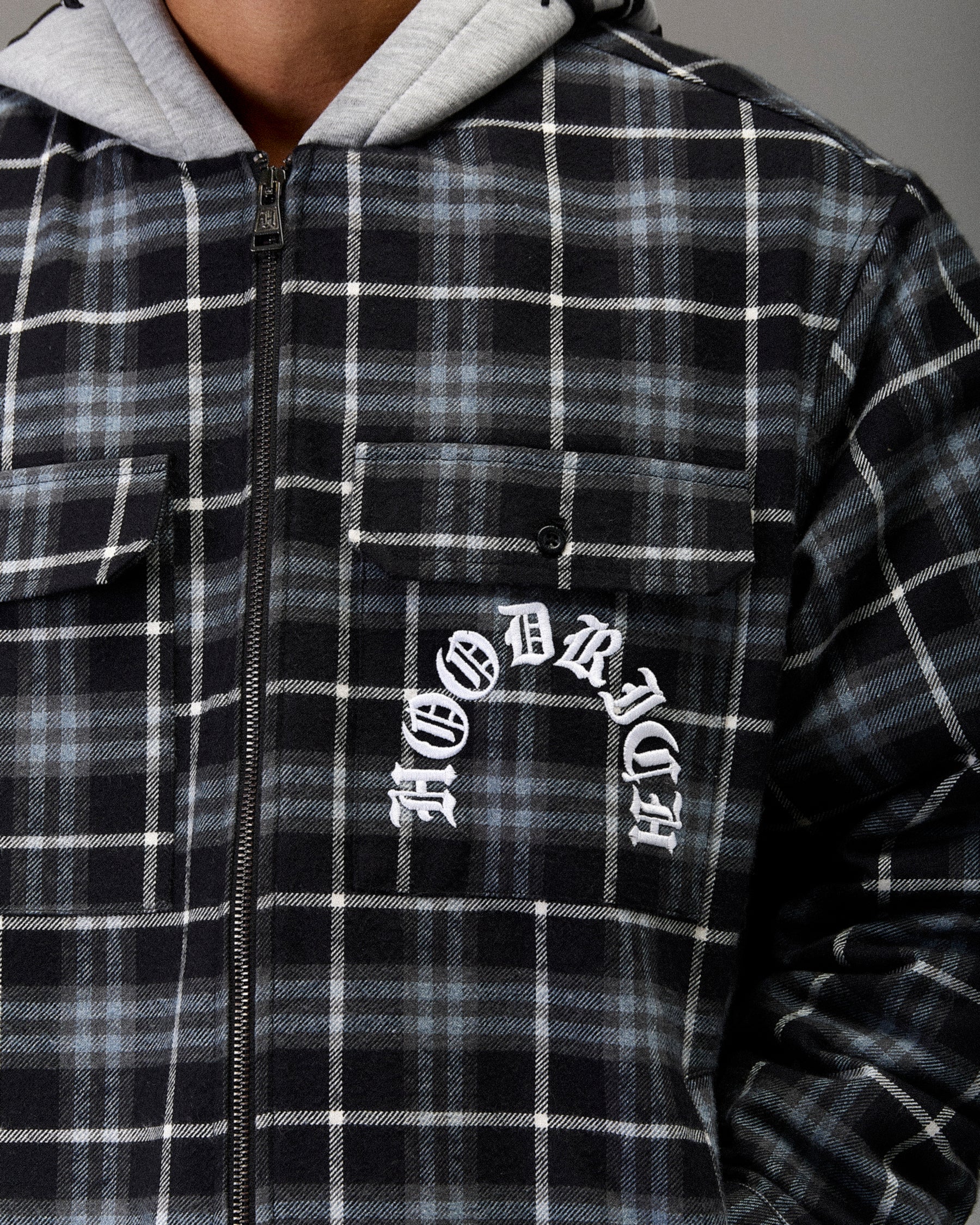 The Winner's Circle Hooded Plaid Shirt - Blue/Black