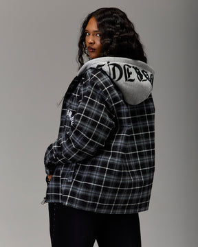 The Winner's Circle Hooded Plaid Shirt - Blue/Black