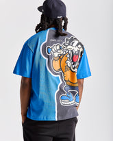 Menace Oversized T-Shirt - Blue/Black/Orange