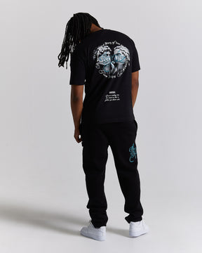 Conquer T-Shirt - Black/White/Blue