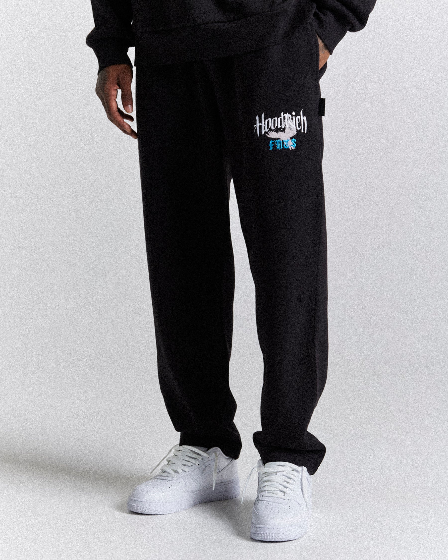 Rise Oversized Joggers - Black/White/Blue