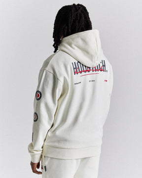 Fusion Zip Hoodie - Off White/Grey/Red