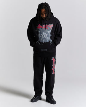 Inferno Oversized Hoodie - Black/Red