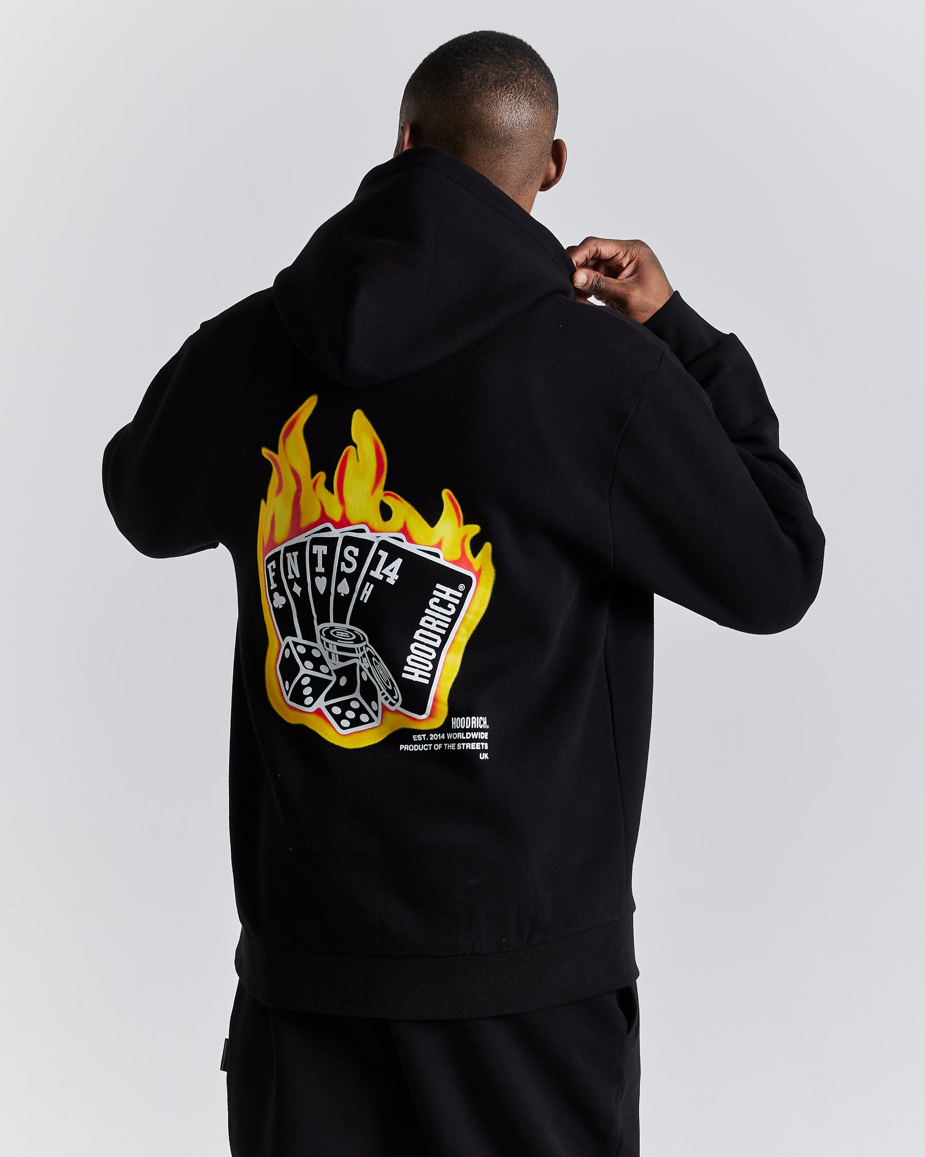 Luck Hoodie - Black/White/Orange