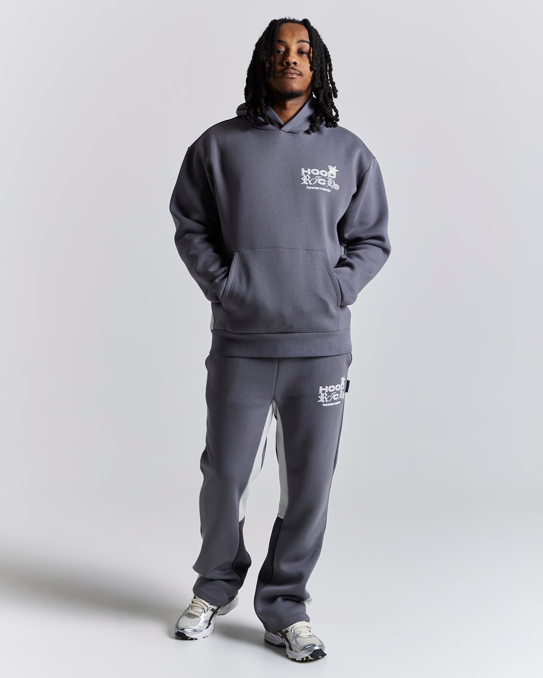 Rec Relaxed Hoodie - Grey/White