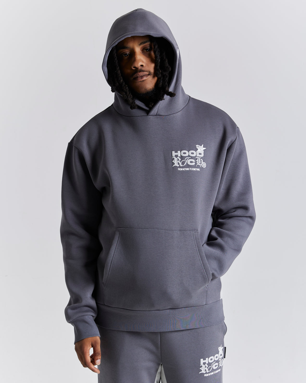 Rec Relaxed Hoodie - Grey/White