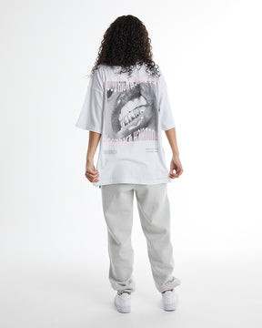 Flex Oversized T-Shirt - White/Grey/Pink